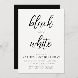Elegant Black and White Party Invitations
