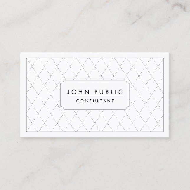 Elegant Black and White Pattern Business Card (Front)