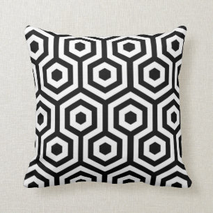 Elegant Black and White Pattern Pillow