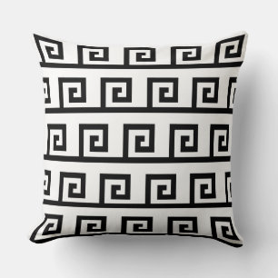 Elegant Black and White Pattern Throw Pillow