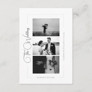 Elegant Black and White Photo Collage Wedding Enclosure Card