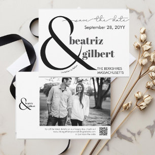 Elegant Black and White Photo Save the Date