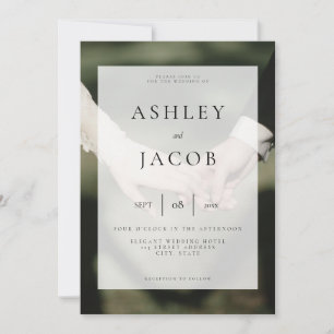 Elegant Black and White Photo Wedding Invitation