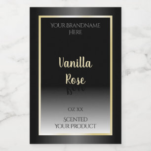 Elegant Black and White Product Labels Cream Frame