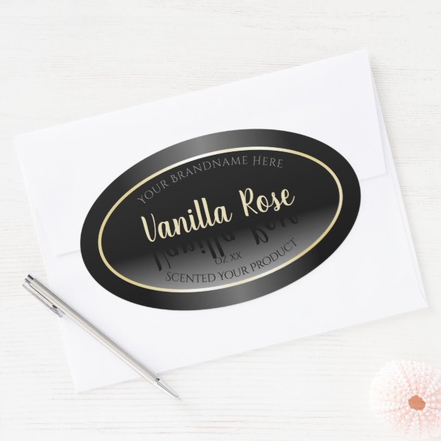 Elegant Black and White Product Labels Cream Frame (Envelope)