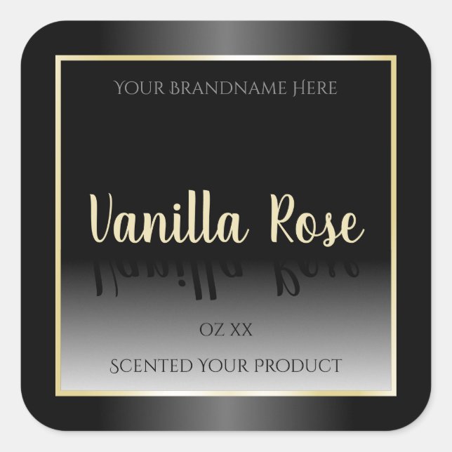 Elegant Black and White Product Labels Cream Frame (Front)