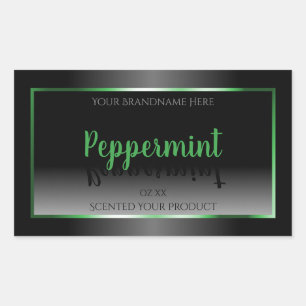 Elegant Black and White Product Labels Green Frame