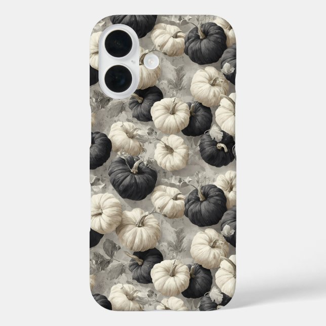 Elegant Black and White Pumpkins Case-Mate iPhone Case (Back)