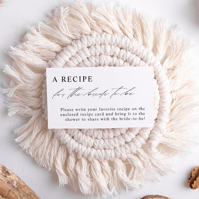 Elegant Black and White Recipe Request Enclosure Card (Creator Uploaded)