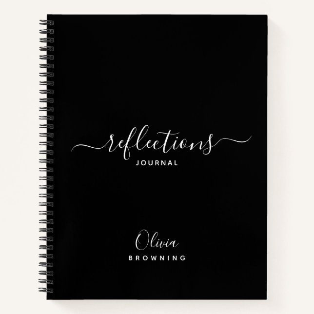 Elegant Black and White Reflections Journal (Front)