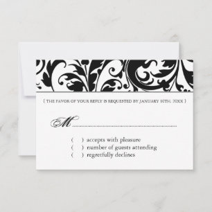 Elegant Black and White Reply Cards - RSVP