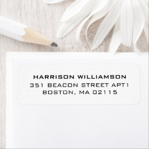 Elegant black and white Return Address