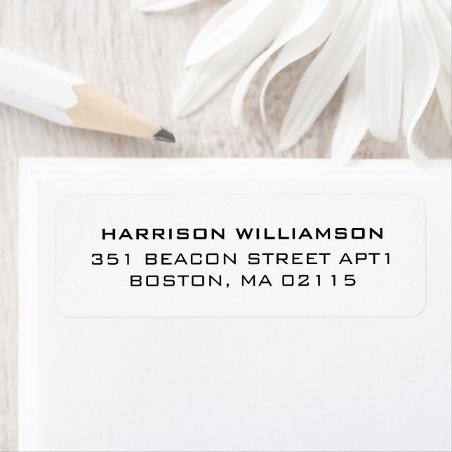Elegant black and white Return Address  (Insitu)