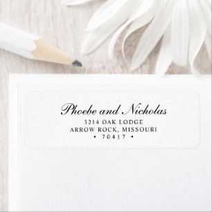 Elegant Black and White Return Address Wedding
