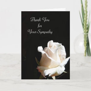 Elegant Black and White Rose Thank You Card