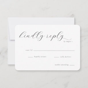 Elegant Black and White RSVP Card