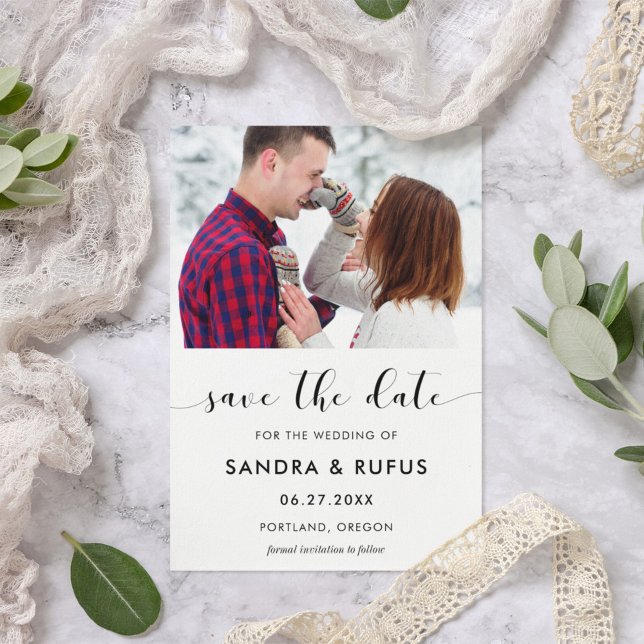 Elegant black and white save the date photo (Creator Uploaded)