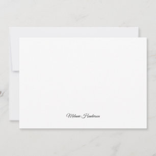 Elegant Black and White Script Note Card