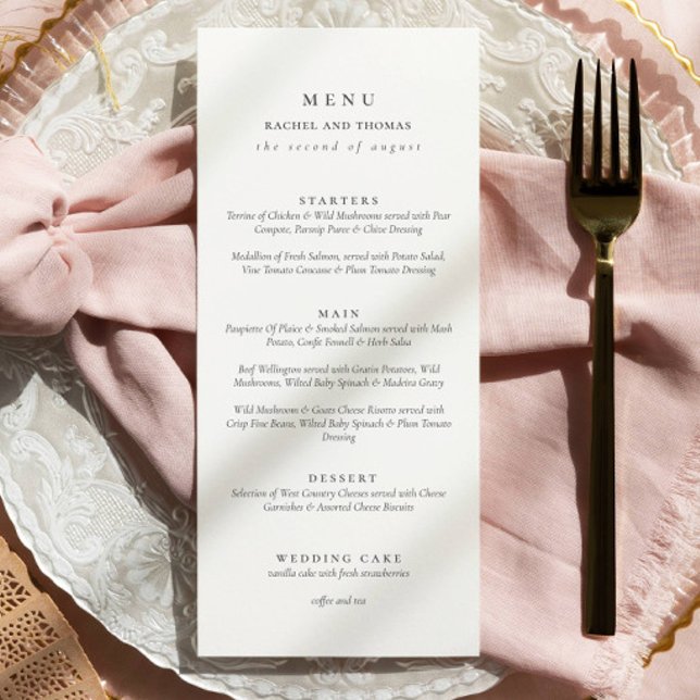 Elegant black and white Script Wedding  Menu (Creator Uploaded)