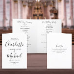 Elegant Black And White Signature Script Wedding Program<br><div class="desc">Black and white signature script wedding program featuring chic modern typography,  this stylish wedding program can be personalized with your special wedding day information. Designed by Thisisnotme©</div>