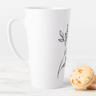 Elegant Black and White Simple Style Latte Mug