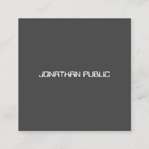 Elegant Black And White Simple Template Modern Square Business Card