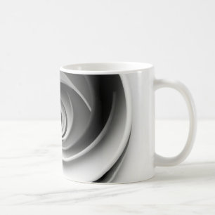 Elegant Black and White Spiral Abstract Design Coffee Mug