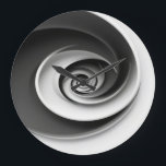 Elegant Black and White Spiral Abstract Design,  Large Clock<br><div class="desc">Add a touch of sophistication to your space with this elegant black and white spiral abstract design, featuring a captivating hypnotic effect. The perfect combination of modern minimalist art and optical illusion, ideal for enhancing home decor, canvas prints, posters, and more. This design brings a sense of depth and movement,...</div>