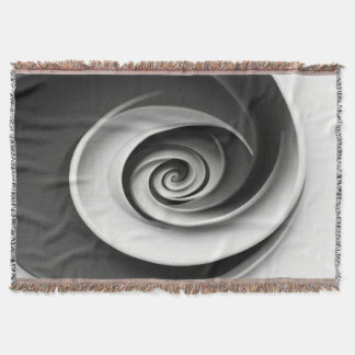 Elegant Black and White Spiral Abstract Design,  Throw Blanket