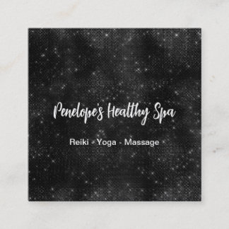 Elegant Black and White Square Business Card