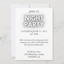 Elegant Black and White Stag Party Invitation