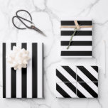 Elegant Black and White Stripe Wrapping Paper Sheet<br><div class="desc">Simple elegant black and white wrapping paper - perfect for french themed elegant weddings,  bridal showers and birthdays.</div>