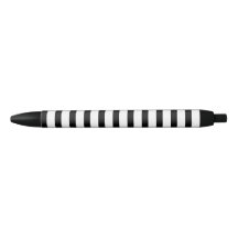 Elegant Black and White Striped Pen