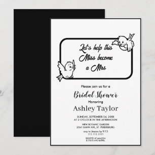 Elegant black and white stylish chic Bridal Shower Invitation