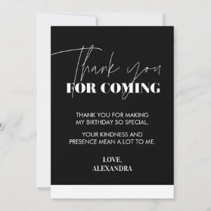 Elegant Black and White thank you card