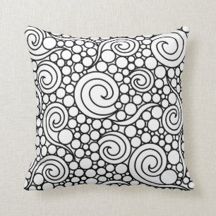 Elegant Black and White Throw Pillow