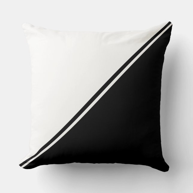 Elegant Black and White Throw Pillow (Front)