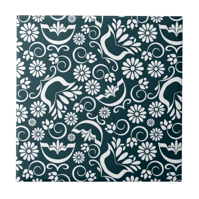 Elegant black and white Tile (Front)