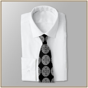 Elegant Black and White Tile Tie