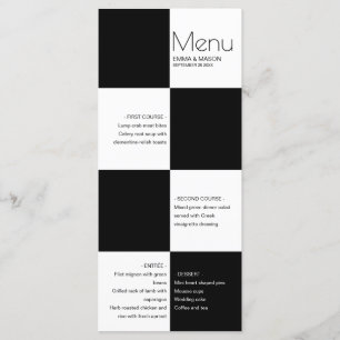 Elegant Black and White Tiles Menu