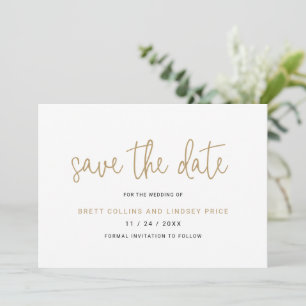Elegant Black and White Typography Modern Wedding Save The Date