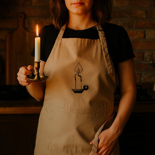 Elegant Black And White Vintage Burning Candle Standard Apron