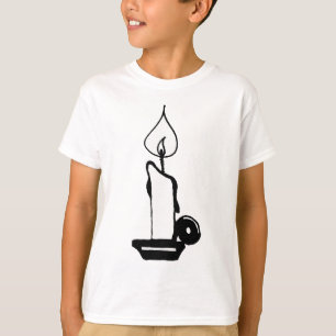 Elegant Black And White Vintage Burning Candle T-Shirt
