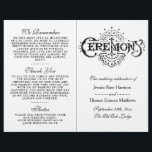 Elegant Black And White Wedding Ceremony Programs<br><div class="desc">Elegant Black And White Wedding Ceremony Programs.</div>
