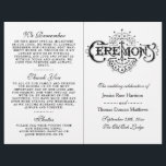 Elegant Black And White Wedding Ceremony Programs<br><div class="desc">Elegant Black And White Wedding Ceremony Programs.</div>