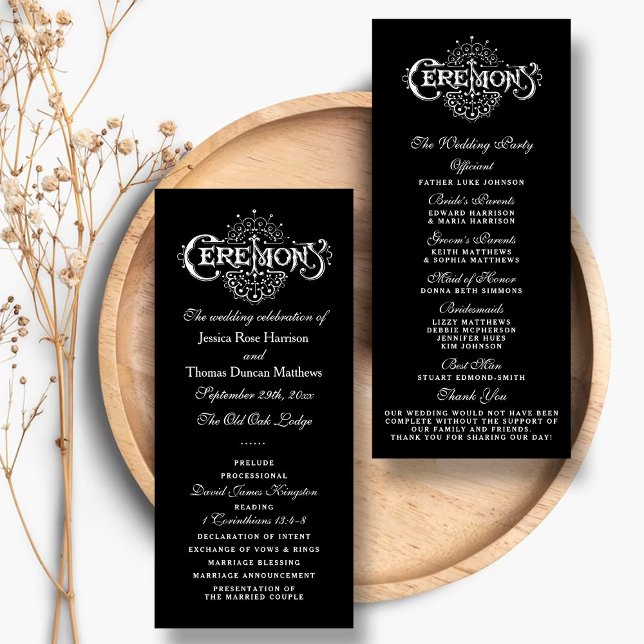 Elegant Black And White Wedding Ceremony Programs (Creator Uploaded)