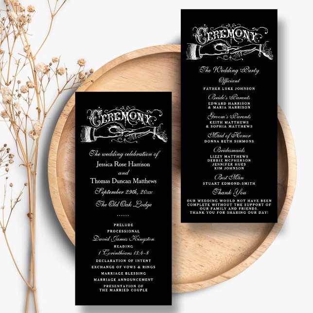 Elegant Black And White Wedding Ceremony Programs (Creator Uploaded)