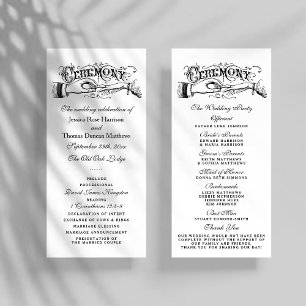 Elegant Black And White Wedding Ceremony Programs