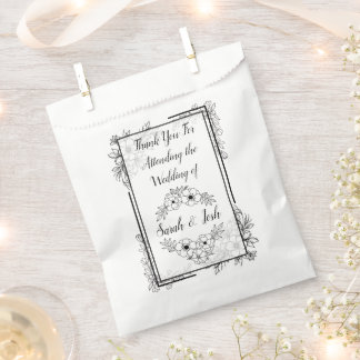 Elegant Black and White Wedding Favour Bag