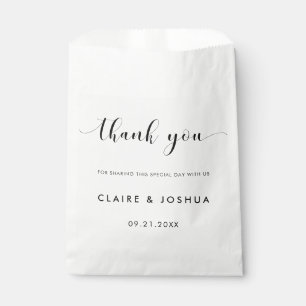 Elegant black and white wedding favour bags